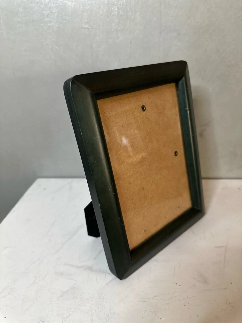 VINTAGE WOOD FRAME ROUNDED CORNERS DARK GREEN FITS 5X7 WOOD BACKER